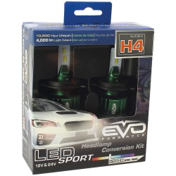 KIT DE CONVERSION SPORT LED H4 P43T - 6000K BLANC PURE - 2PCS