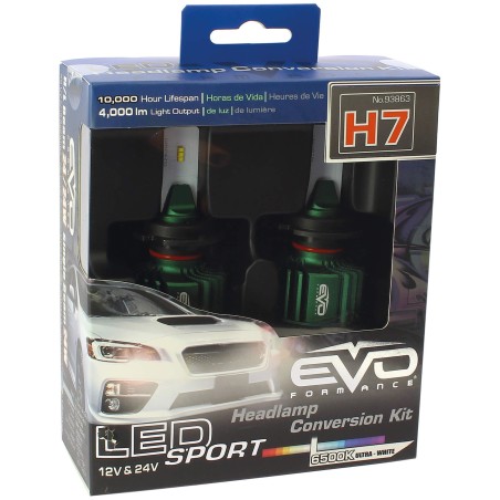 KIT DE CONVERSION SPORT LED H7 PX26D - 6000K BLANC PURE - 2PCS