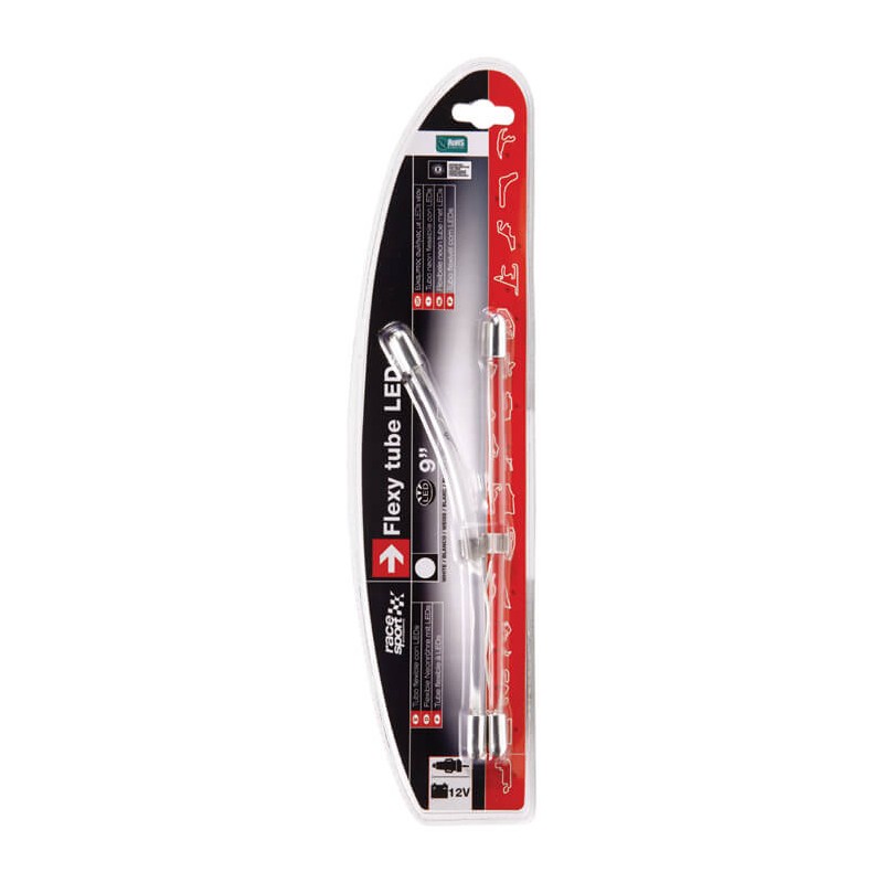 2 TUBES NEON FLEXIBLE 9" LEDS BLANC - SCT