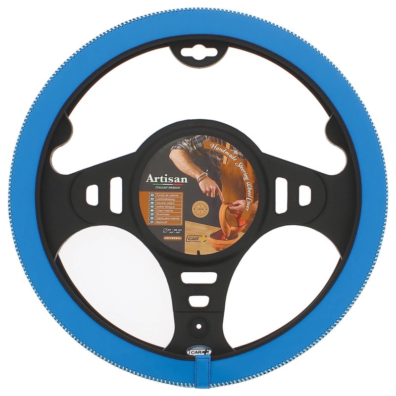 COUVRE VOLANT STYLE ARTISAN 37-39 CM BLEU - SCT