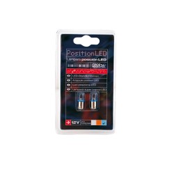 AMPOULES FEUX DE POSITION LED BA9S BLEUES 2PCES - FDS