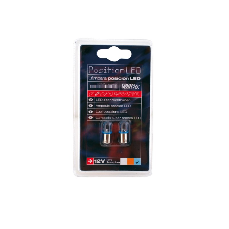 AMPOULES FEUX DE POSITION LED BA9S BLEUES 2PCES - FDS