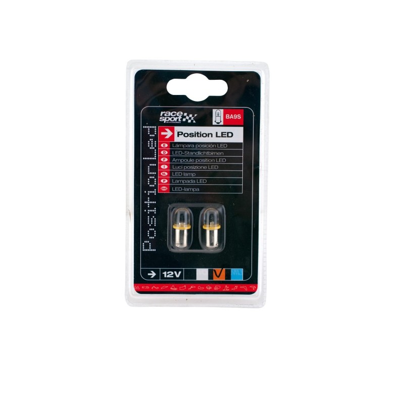 AMPOULES FEUX DE POSITION LED BA9s ORANGES 2PCES - FDS