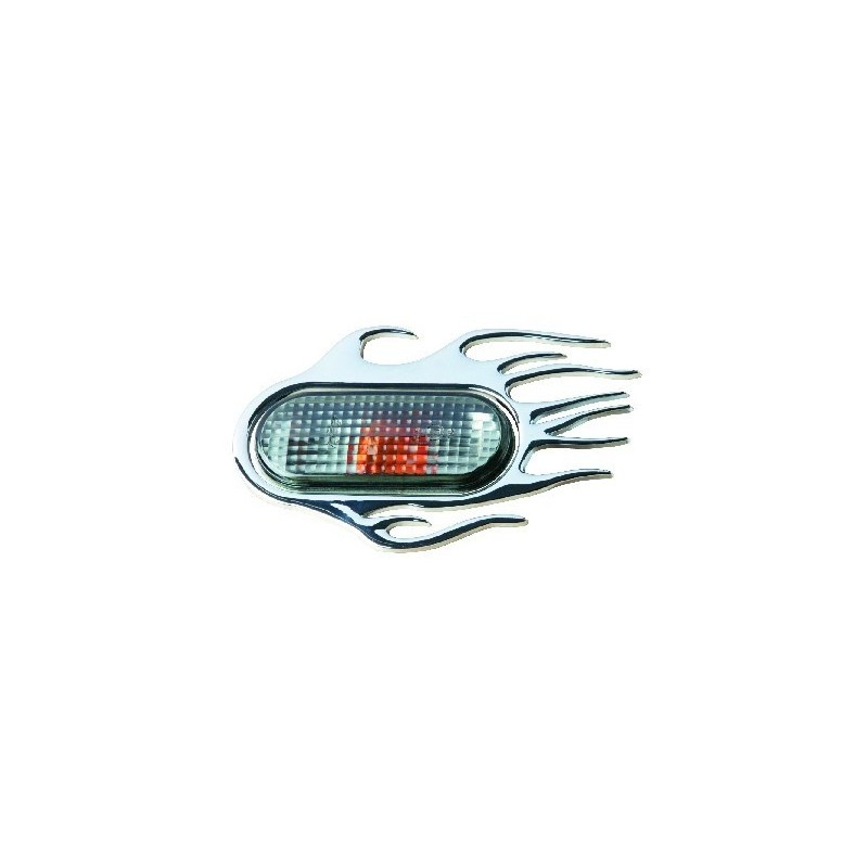 EMBLEME CHROME ENTOURAGE DE REPETITEURS FLAMING VW 2PCES -FDS
