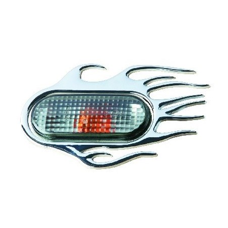 EMBLEME CHROME ENTOURAGE DE REPETITEURS FLAMING VW 2PCES -FDS