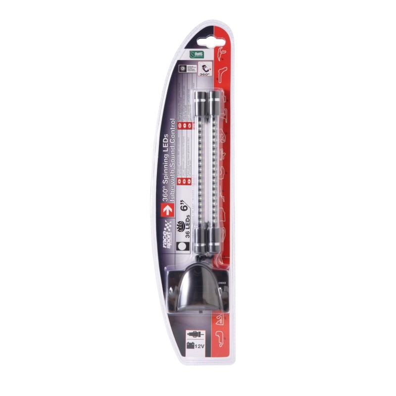 TUBE NEON 36 LEDS 6" ORIENTABLE A 360° BLANC 2PCS - IEF