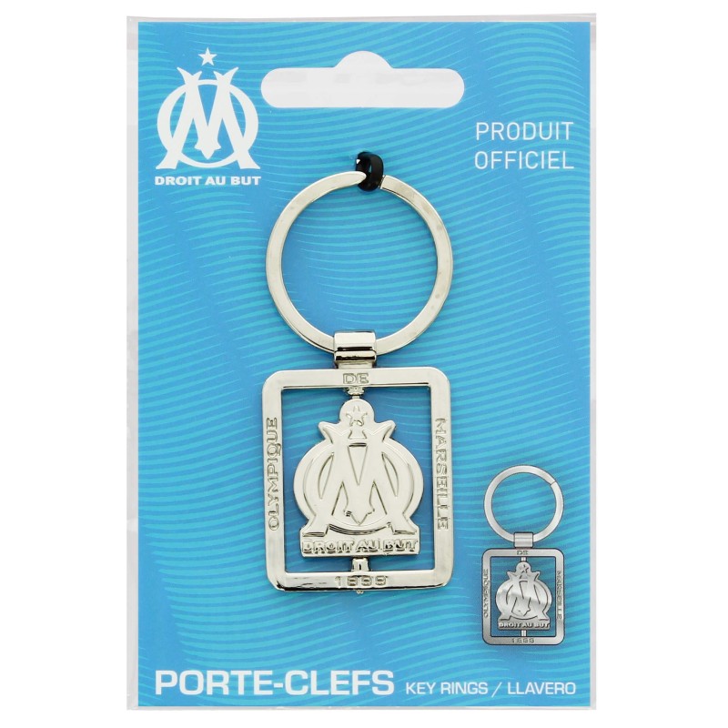 PORTE-CLEFS METAL TOURNANT OLYMPIQUE DE MARSEILLE