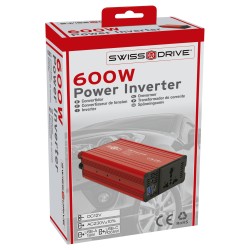 CONVERTISSEUR 12V/230V 600W+USB 2.1A*2+PINCES CROCODILES