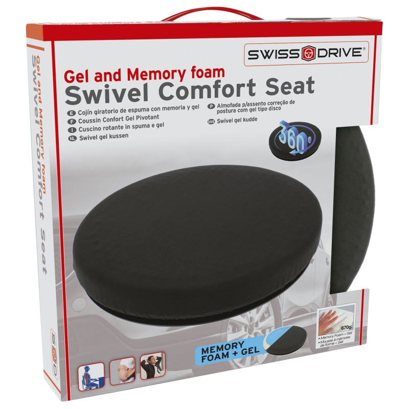COUSSIN SWISS DRIVE A MEMOIRE DE FORME + GEL PIVOTANT 360°