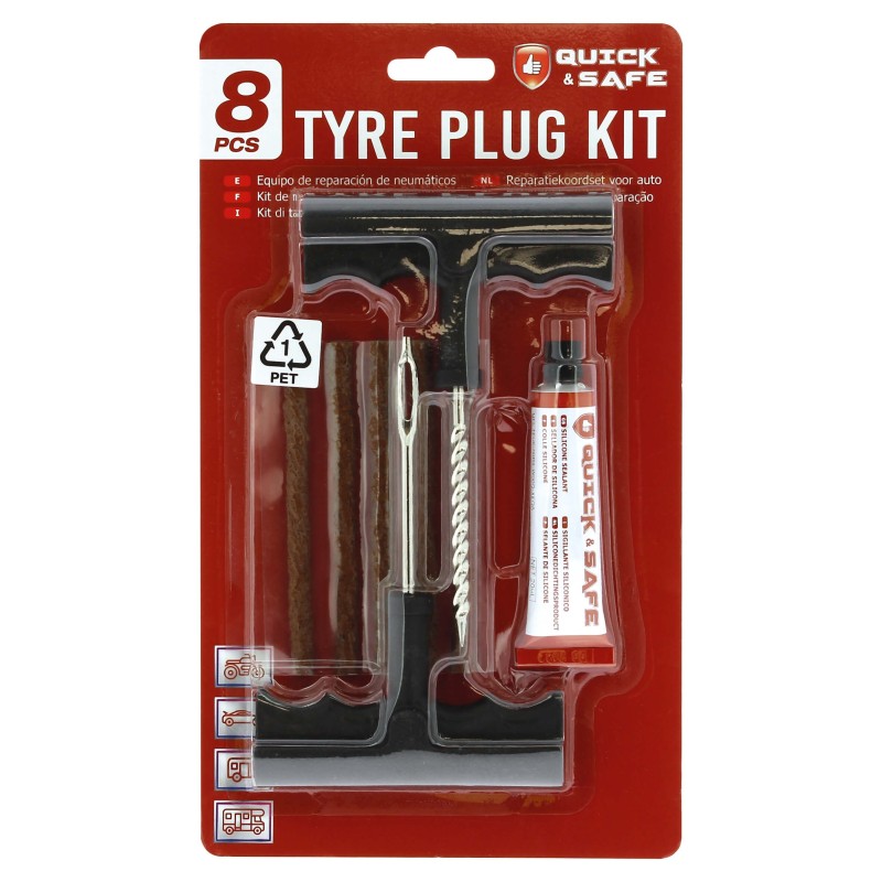 KIT DE REPARATION PNEUMATIQUE TUBELESS 8 PCS - COLISE PAR 6