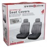 HOUSSES DE SIEGE AVANT MILAN 4PCS NOIR SURPIQURE GRISES
