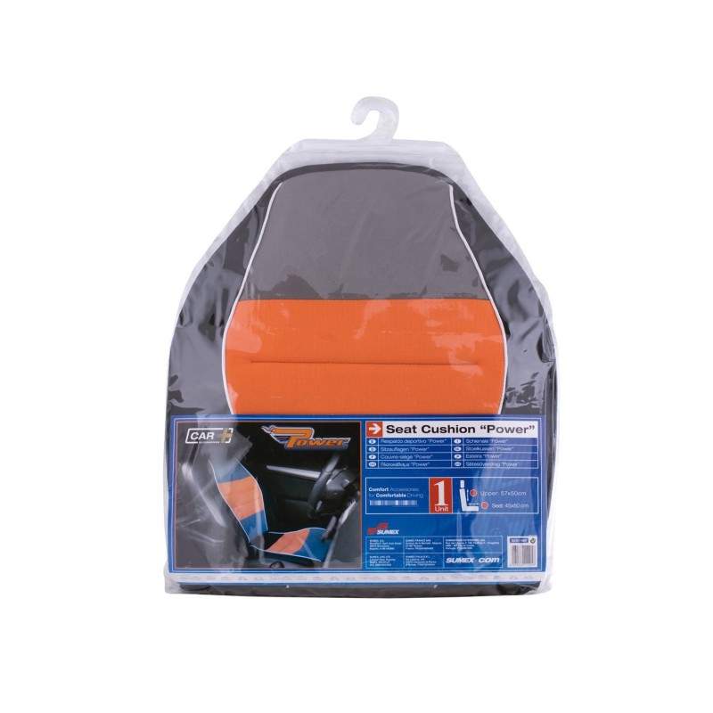 COUVRE SIEGE POWER ORANGE GRIS NOIR -FDS