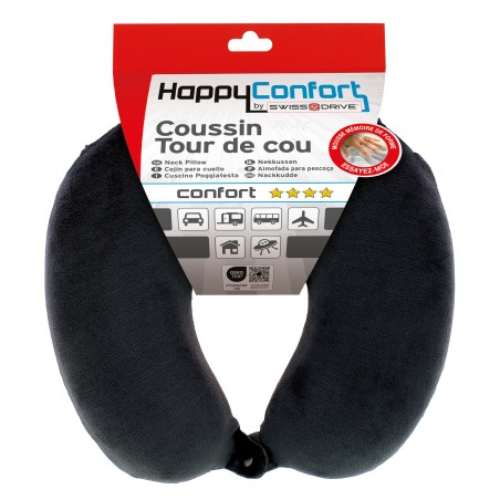 TOUR DE COU HAPPY CONFORT MEMOIRE DE FORME ANTRHACITE, OKO-TEX