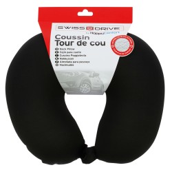TOUR DE COU HAPPY CONFORT MICROBILLE FERME PRESSION NOIR, OKO-TEX