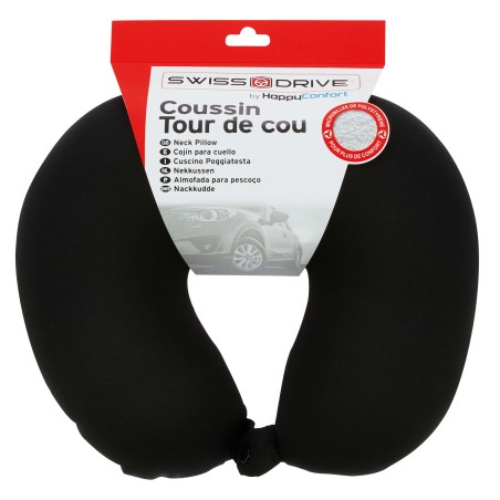 TOUR DE COU HAPPY CONFORT MICROBILLE FERME PRESSION NOIR, OKO-TEX