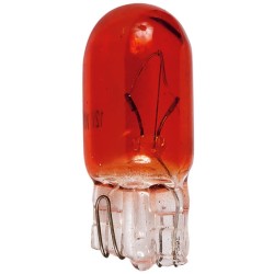 BOITE 10 AMPOULES WEDGE 12V. 5W. T10 W2.1x9.5D AMBREE -SCT