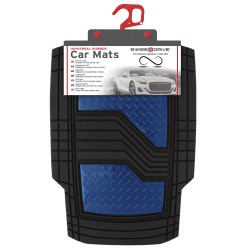 JEU DE TAPIS PVC ULTIMATE SIGNATURE NOIR/BLEU MATE. 4PCS