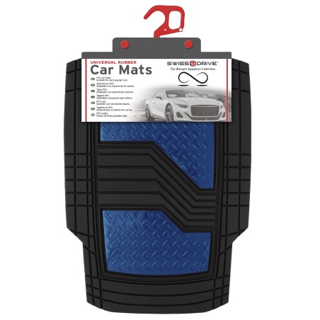 JEU DE TAPIS PVC ULTIMATE SIGNATURE NOIR/BLEU MATE. 4PCS