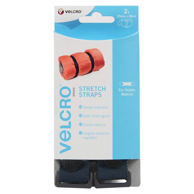 VELCRO® BRAND SANGLE ELASTIQUE 25X680MM 2PCS NOIR - SCT
