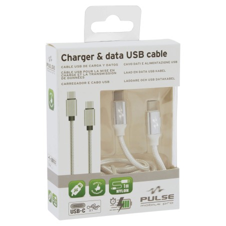 CABLE USB-C/USB-C 1M NYLON USB 3.1A - SCT