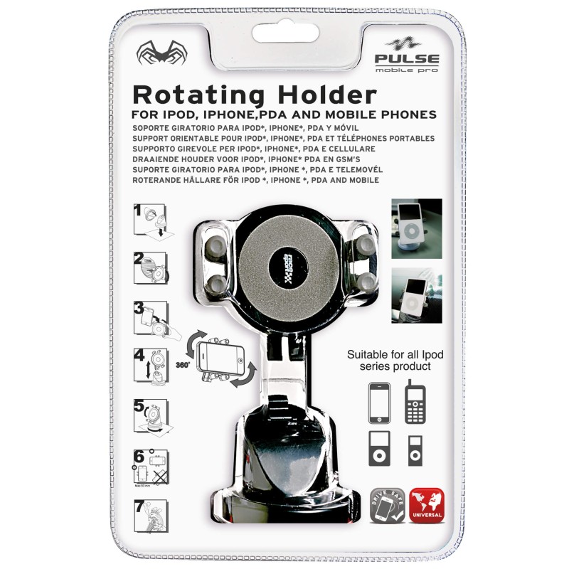 SUPPORT ROTATIF DOUBLE FONCTION POUR IPOD ET GSM NOIR - SCT