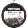 COUVRE VOLANT NOIR CARBONE SURPIQURE ROUGE 37-39CM