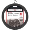 COUVRE VOLANT NOIR CARBONE SURPIQURE NOIRE 37-39CM