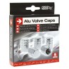 BOUCHONS DE VALVE HEXAGONAUX ARGENT 5PCES