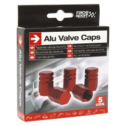 BOUCHONS DE VALVE HEXAGONAUX ROUGES 5PCES