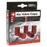 BOUCHONS DE VALVE HEXAGONAUX ROUGES 5PCES