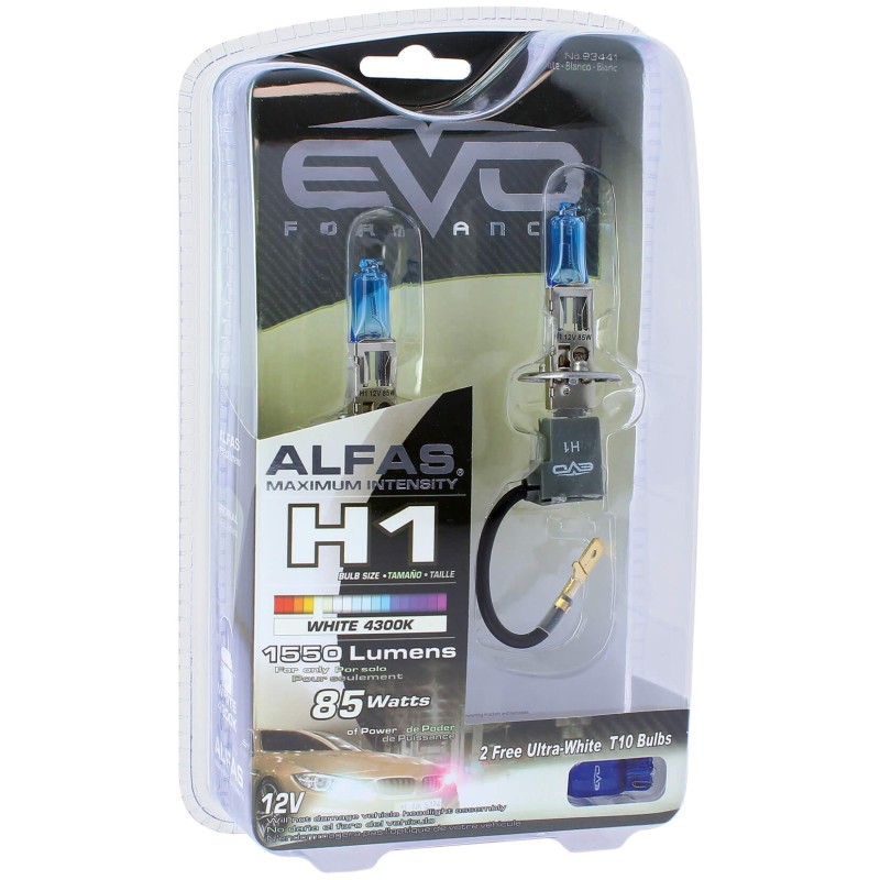 AMPOULES H1 P14.5S ALFAS 4300K 85W--120W - 4300K BLANC ORIGINE - 2PCS