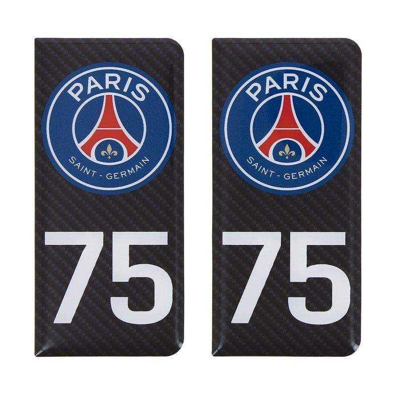 STICKERS AUTO RÉSINE 3D DROITE CARBONE/CB PSG/75