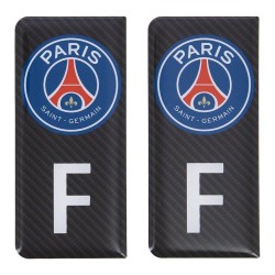 STICKERS AUTO RÉSINE 3D GAUCHE CARBON/CB PSG/F