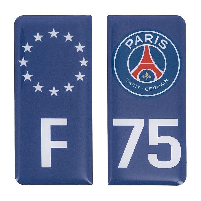 STICKERS AUTO RÉSINE 3D G/D BLEU PSG/F-75