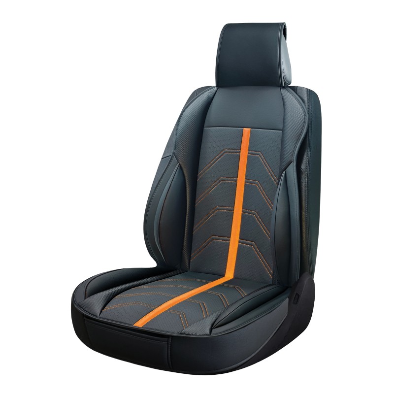 COUVRE SIEGE PVC POTENZA NOIR/ORANGE 1PC