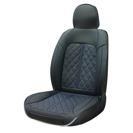 COUVRE SIEGE CONFORT PVC VITTORIA NOIR/BLEU 1PC